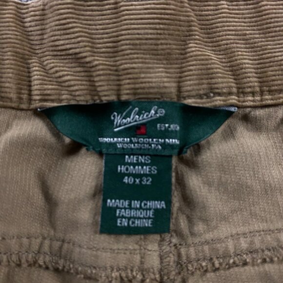 Woolrich Corduroy Pants Men's 40 x 32 Measures 43 x 32 Brown Flat Front - Picture 7 of 13